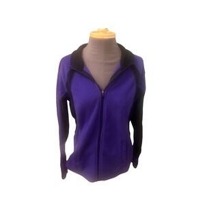 Tek Gear Womens Purple Colorblock Fleece Long Sleeve Fleece Jacket Medium